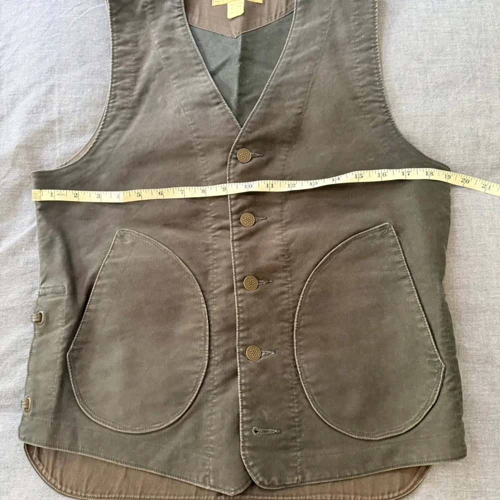 RRL Ralph Lauren Classic Old Style Vest Indigo Black Canvas Workwear Waistcoat